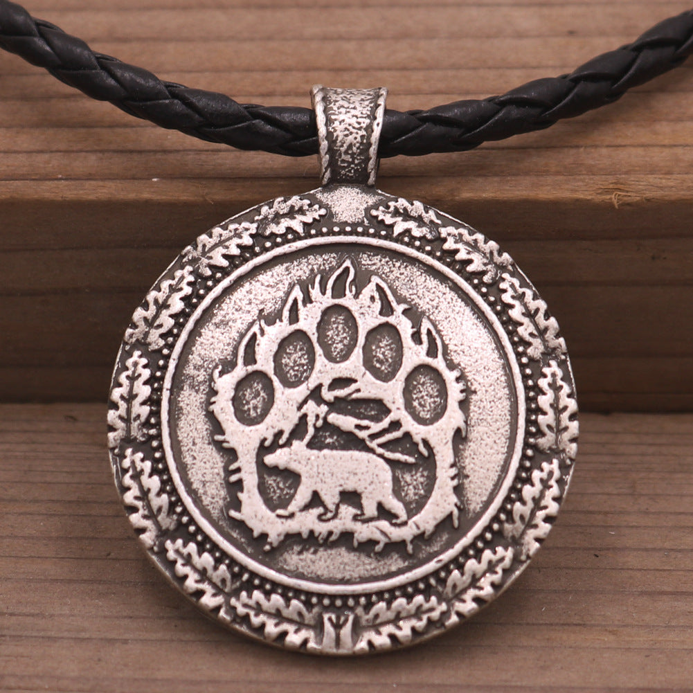 Viking Grizzly Bear Claw Men's Necklace from Norse Legacy Collection