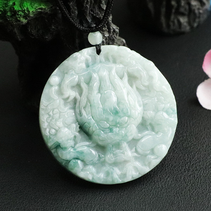 Dragon Jade Round Pendant Necklace