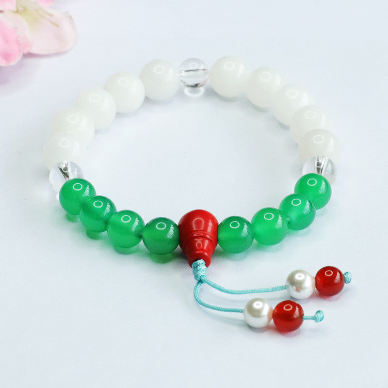 Elegant Chinese Wind Sterling Silver Jade Bracelet