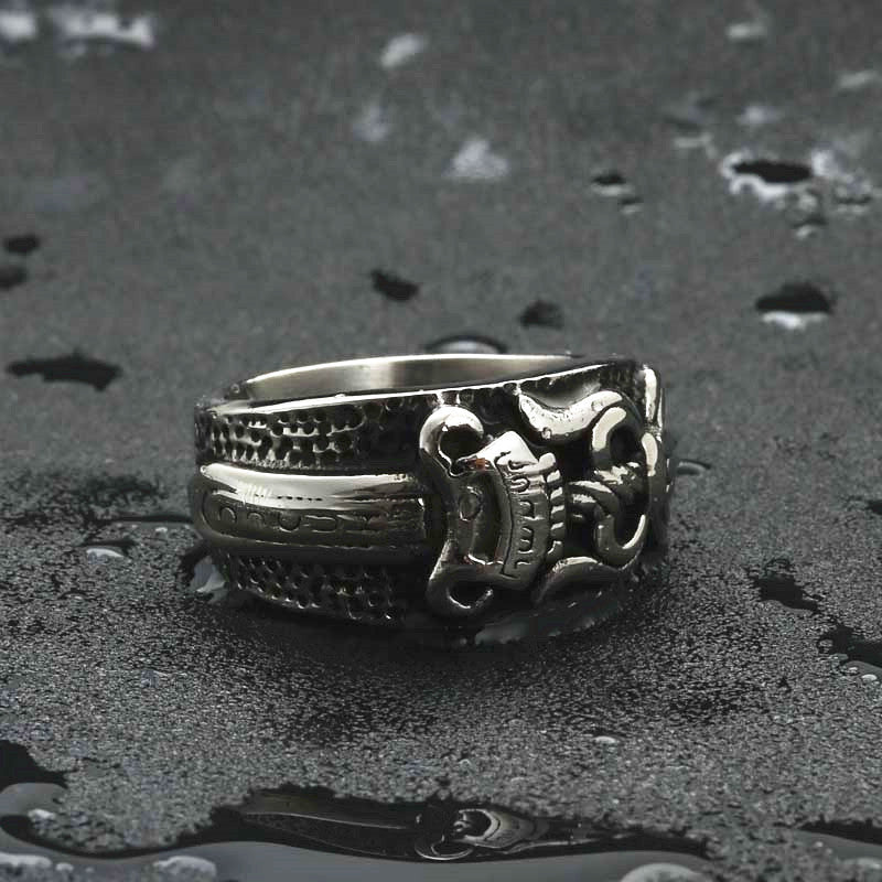 Titanium Steel Sword Ring for Men - Retro Punk Stainless Steel Finger Accessory