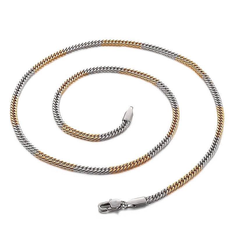 Stylish Titanium Steel Men's Necklace - European and American Minimalist Design Accessories