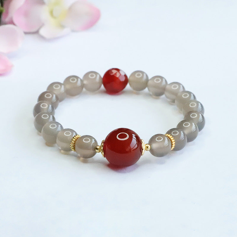 Fortune's Favor Sterling Silver Agate and Chalcedony Bracelet