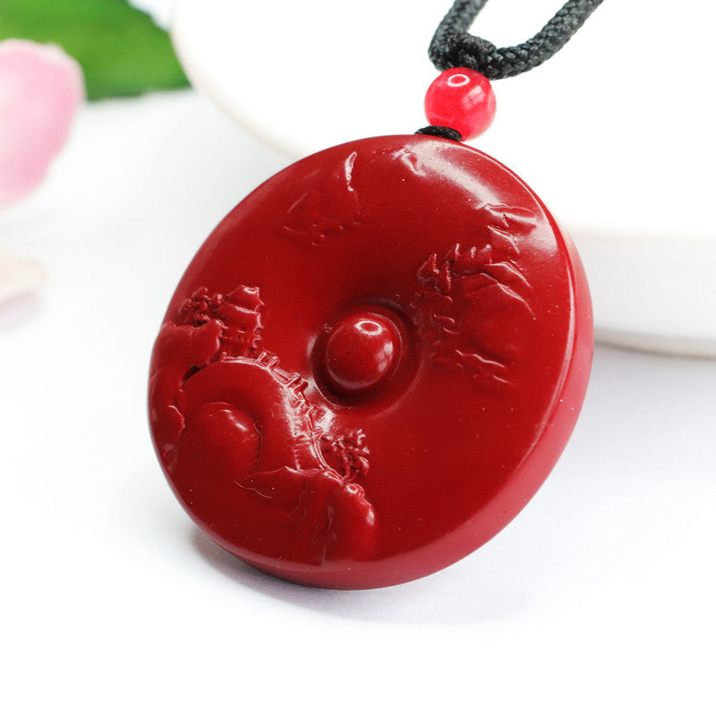 Cinnabar Pendant Purple Gold Sand Landscape Pingan Brand Pendant