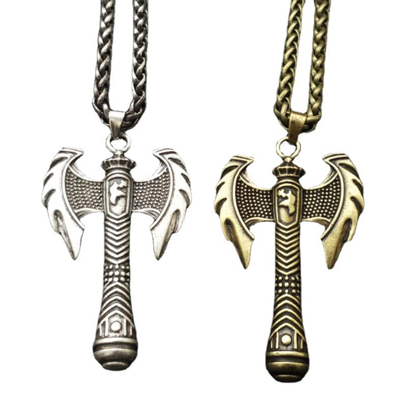 Viking Axe Pendant Necklace - Norse Legacy Handcrafted Metal Jewelry