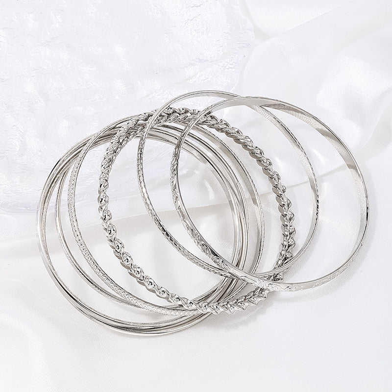 Bohemian Ripple Metal Bracelet Set - Vienna Verve Collection