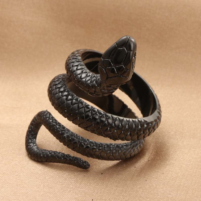 Titanium Steel Retro Snake Ring for Men - Stylish Python Design Jewelry