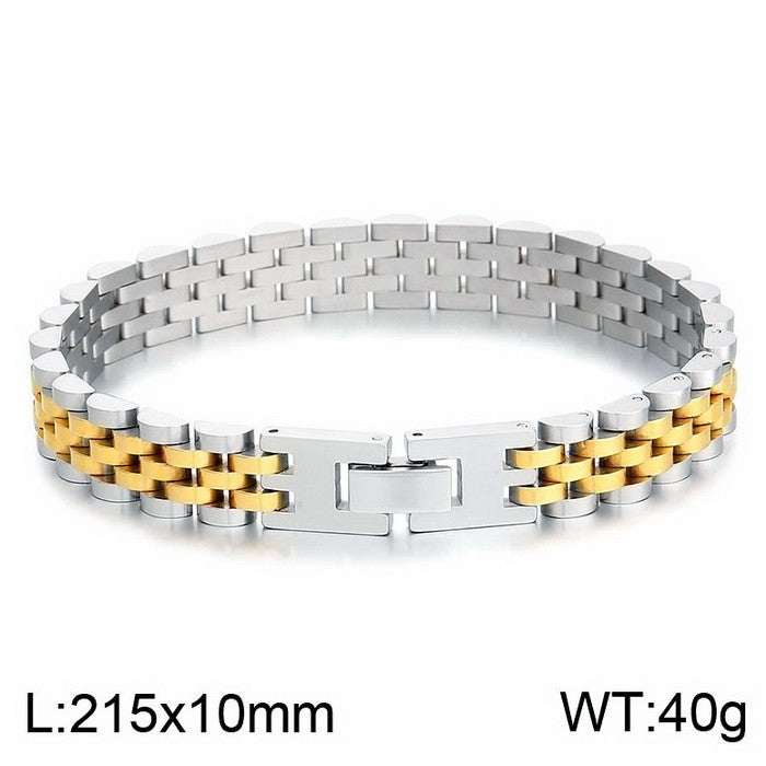 Adjustable Men's Titanium Steel Chain Bracelet with Simple Vacuum Plating - Couple's Fashion Jewelry