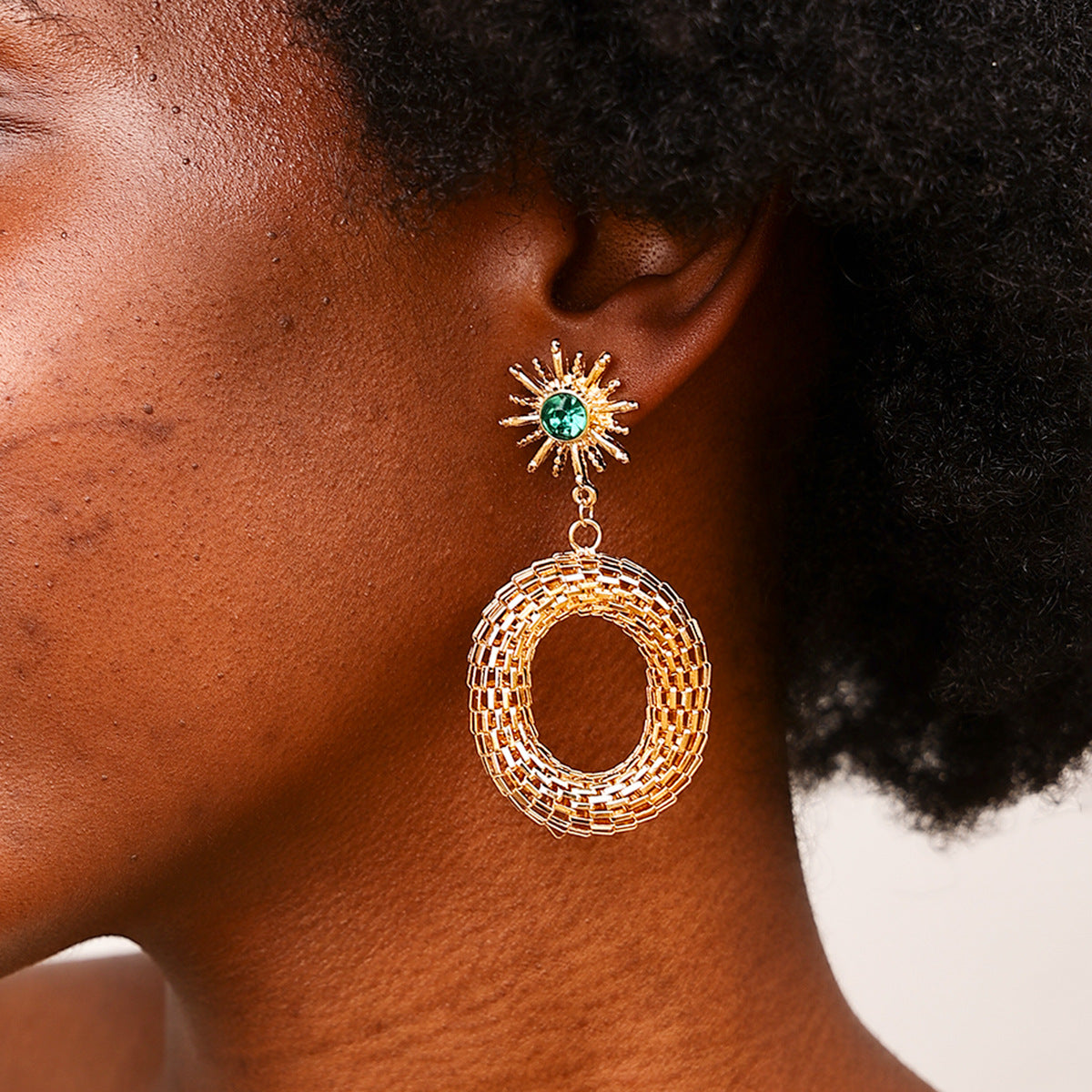 Boho Chic Sunburst Geometric Dangle Earrings for Women