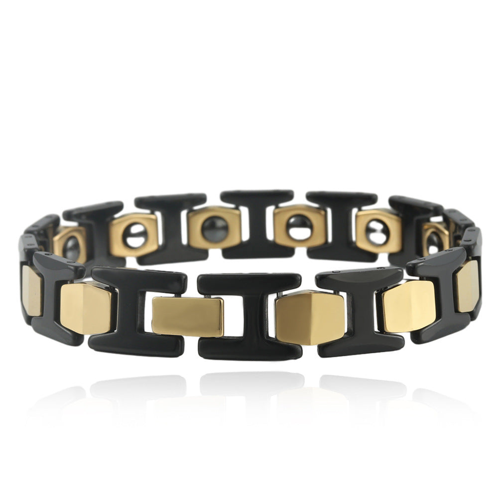 Customizable Punk Titanium Steel Bracelet for Men and Women - Stylish European and American Design