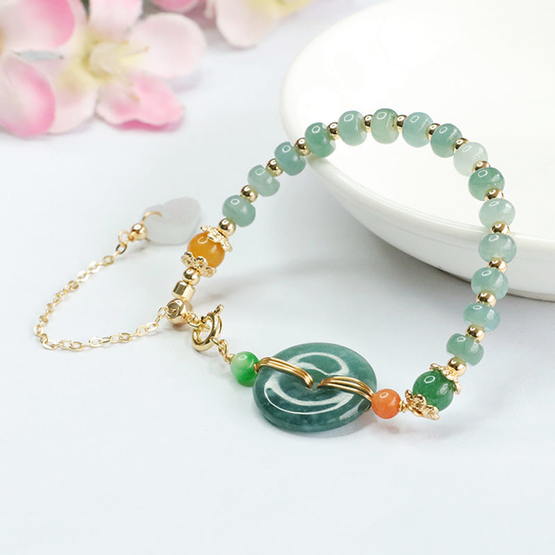 Fortune's Favor Sterling Silver Abacus Bead Jade Bracelet