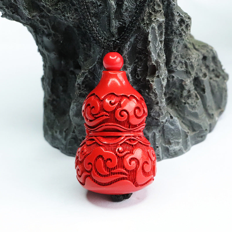 Red Cloud Sterling Silver Cinnabar Gourd Pendant