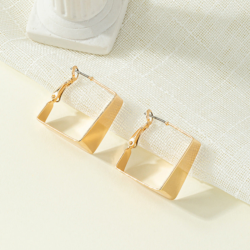 Geometric Retro Earrings with French Flair