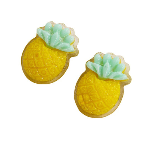 Pineapple Charm Resin Earrings - Trendy Cross-border Fashion Accessory