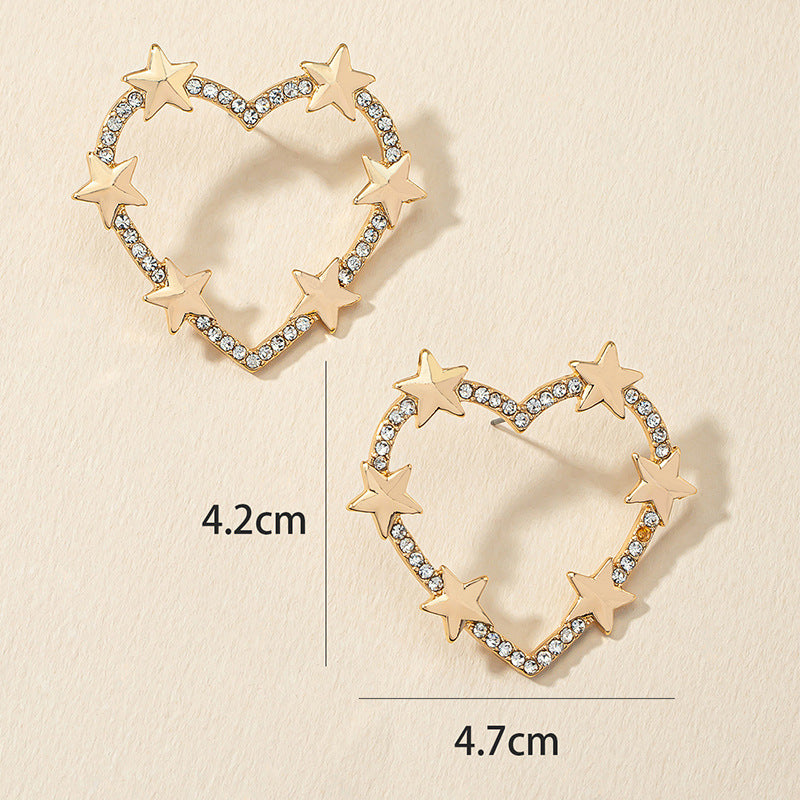 Rhinestone Embellished Love Earrings - Vienna Verve Collection