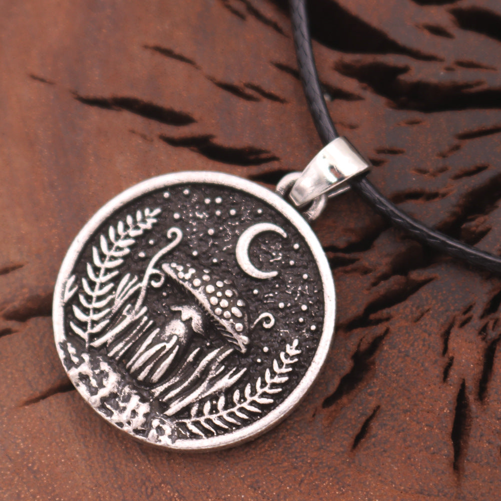 Moonlight Charm Pendant Necklace - Unisex Zinc Alloy Jewelry Piece