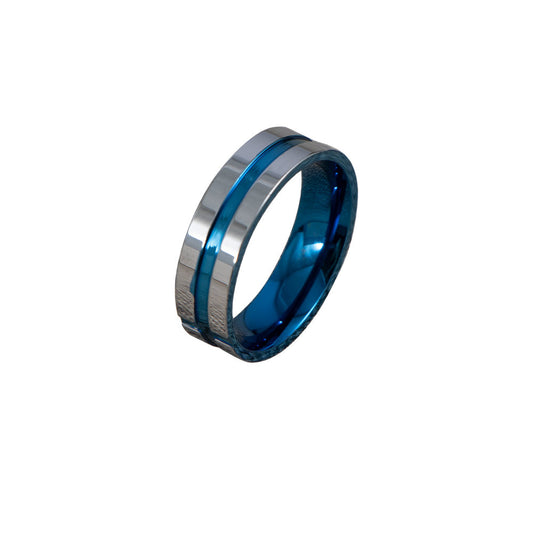 Personalized Stainless Steel Bottle Opener Ring - Fashionable Korean Edition Tail Ring for Men in Blue, Sizes 8-13