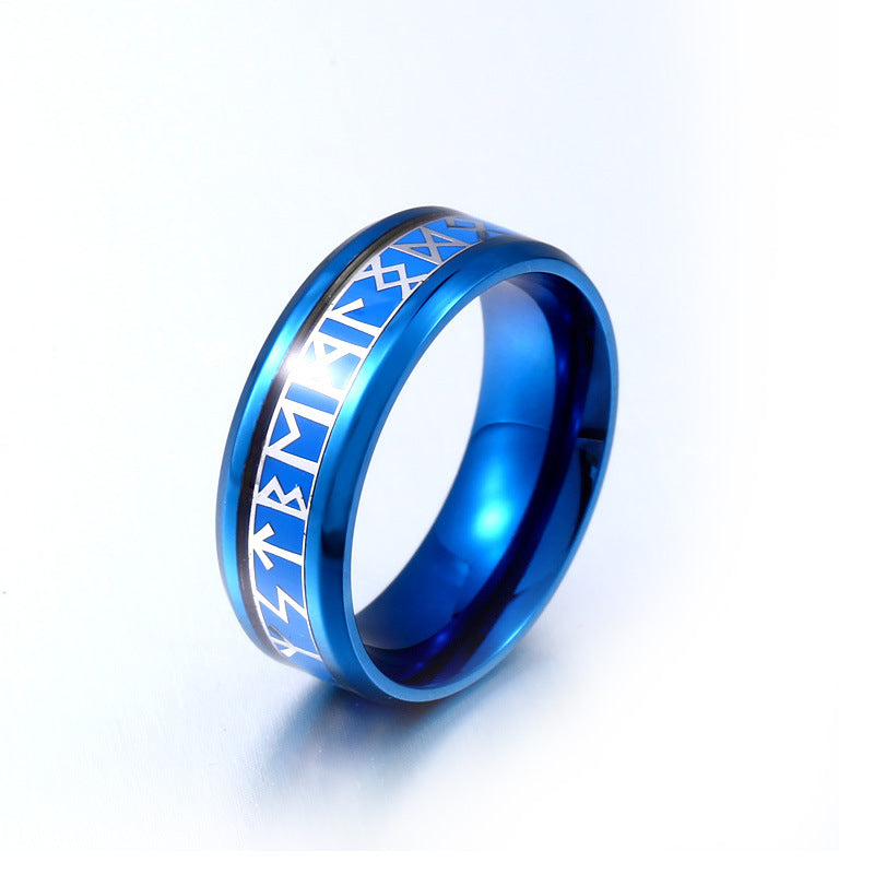 Personalized Titanium Steel Viking Letter Ring for Men and Women - Korean Fashion Trend