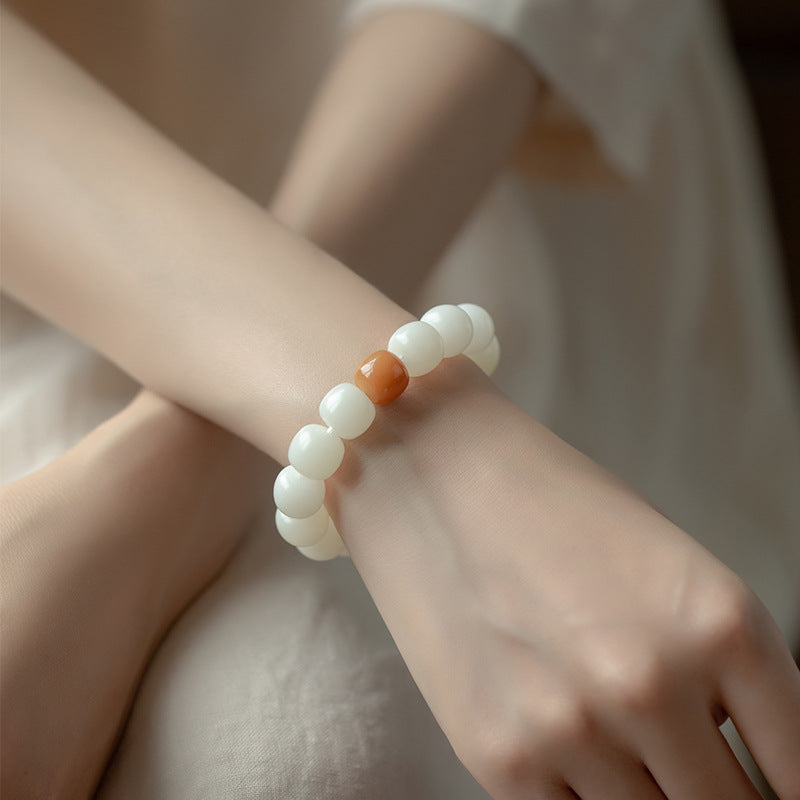 Fortune's Favor Sterling Silver Jade Bodhi Root Bracelet