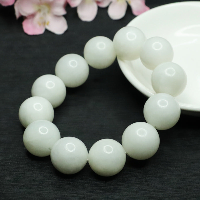 Fortune's Favor Sterling Silver Jade Bead Bracelet