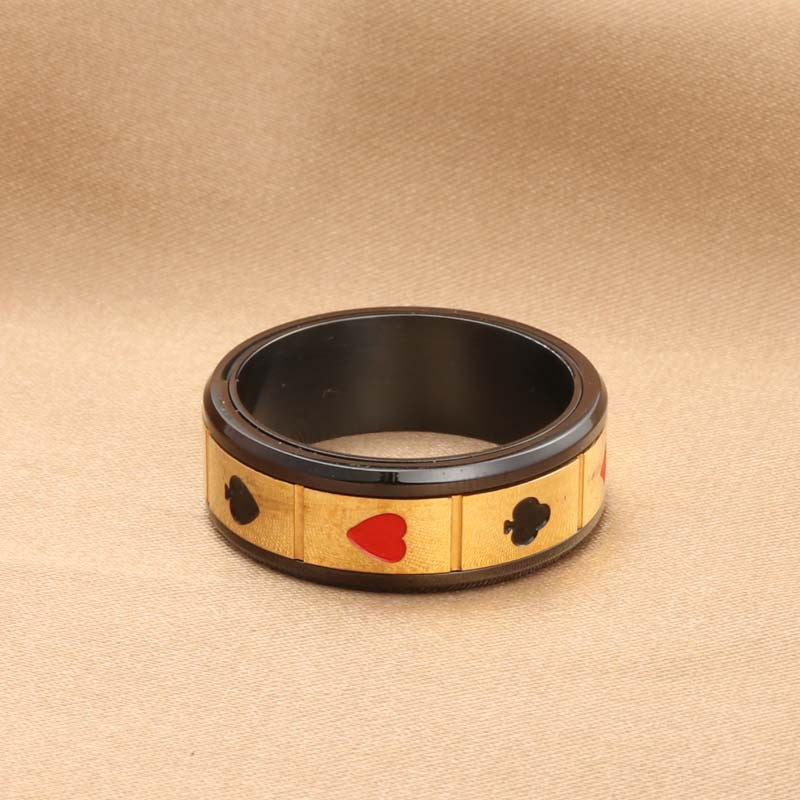 Retro Titanium Steel Poker Ring for Men - Trendy Rotating Accessory Directly from Manufacturer