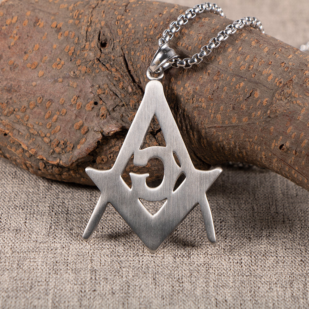 Viking-Inspired Titanium Steel Pendant Necklace for Men with Sickle Letter Ring Design