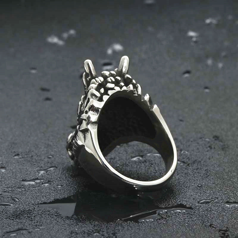 Titanium Steel Dragon Ring for Men – Retro Punk Chinese Style Domineering Faucet Jewelry