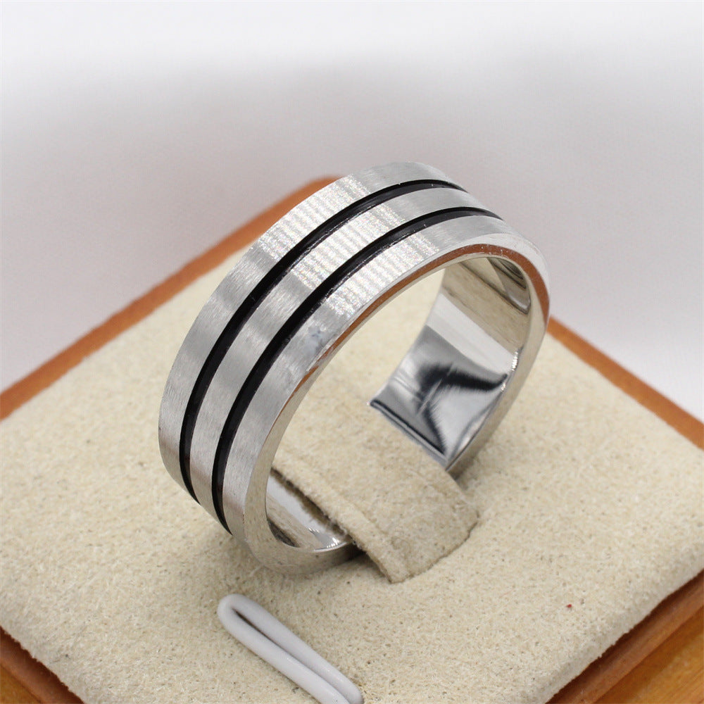 Everyday Genie Titanium Steel Men's Ring - Size 6-13