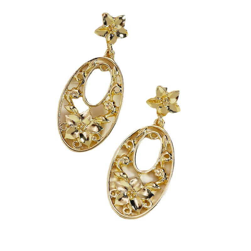 Metallic Blossom Textured Earrings - Vienna Verve Collection