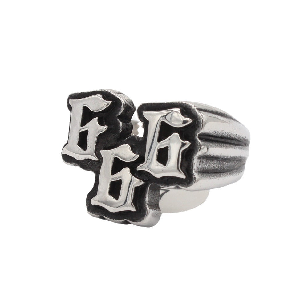 Planderful Collection Everyday Genie Men's Titanium Rock Punk Style Ring