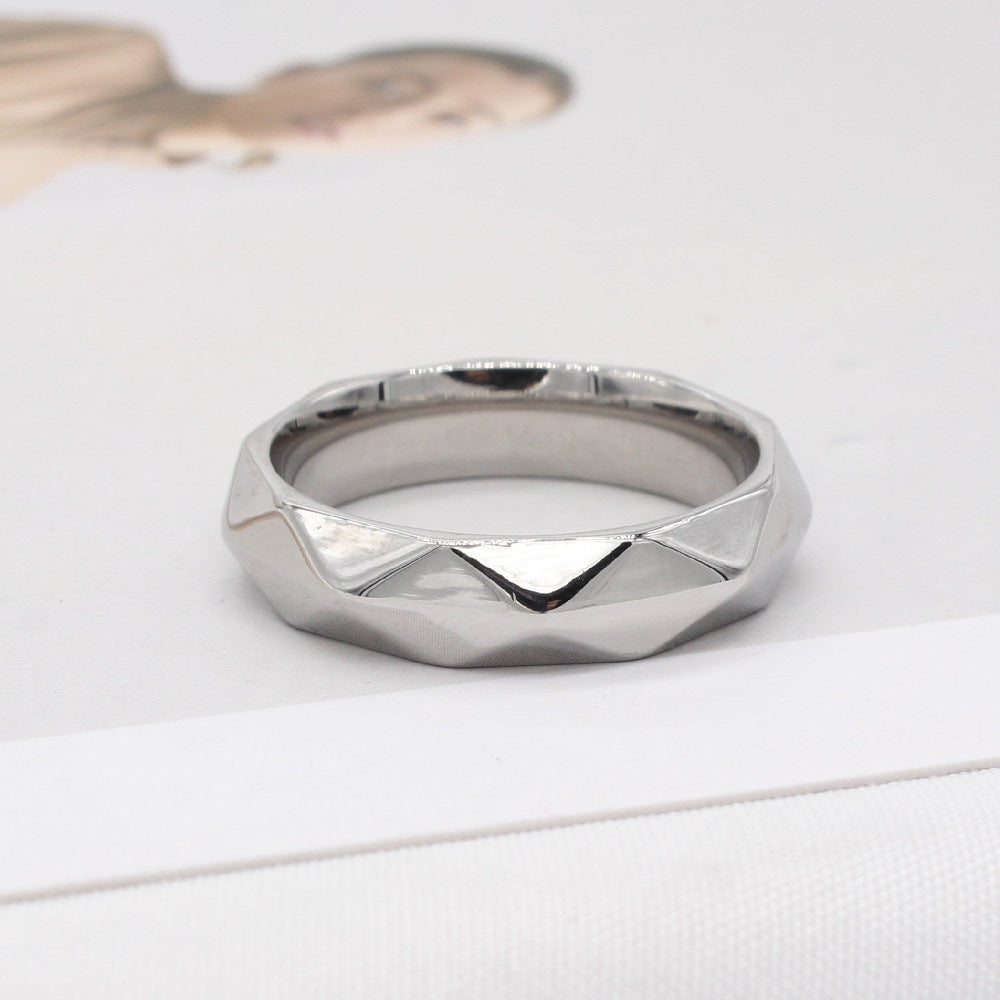 Men's Titanium Steel Diamond Ring - Simple and Fashionable Jewelry