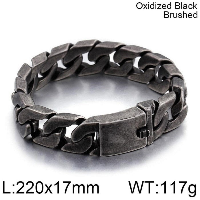 Trendy Stainless Steel Men's Cuban Chain Bracelet – Customizable Fashion Accessory