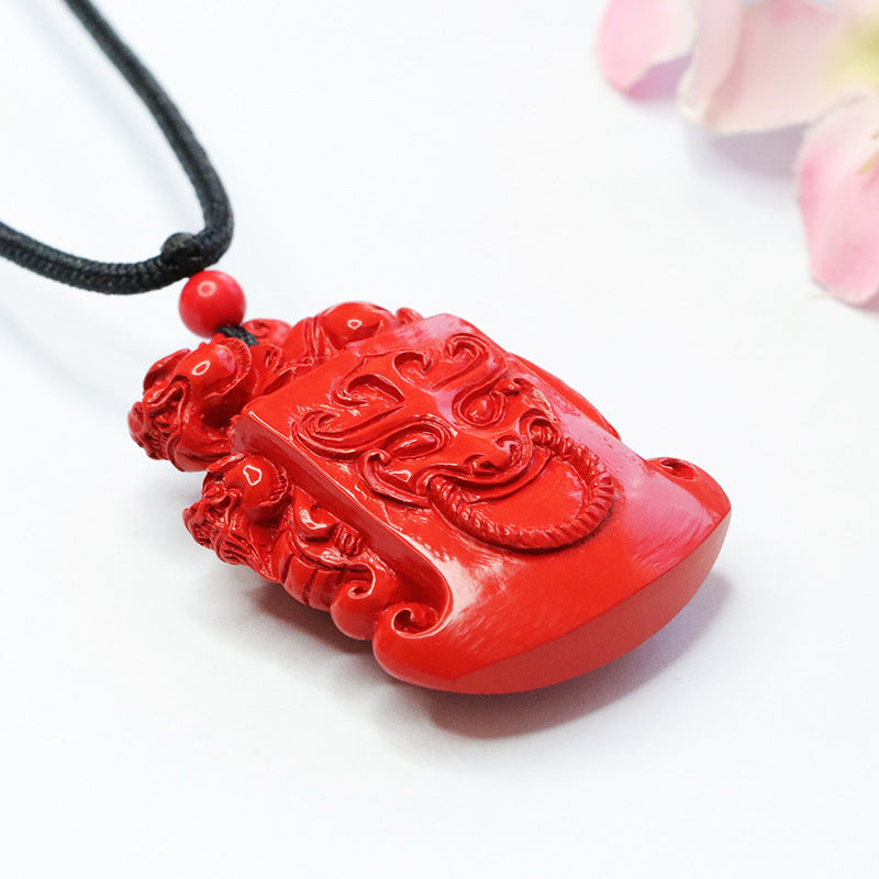 Red Cinnabar Pixiu Sand Pendant