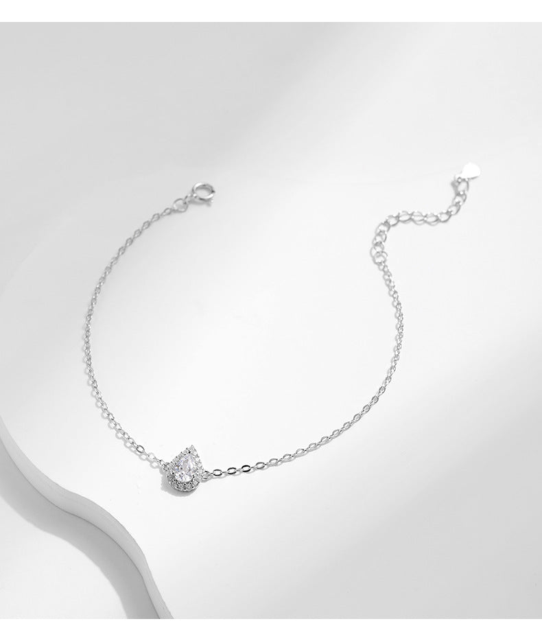 Elegant Zircon Drop Bracelet with Sterling Silver and Luxury Design