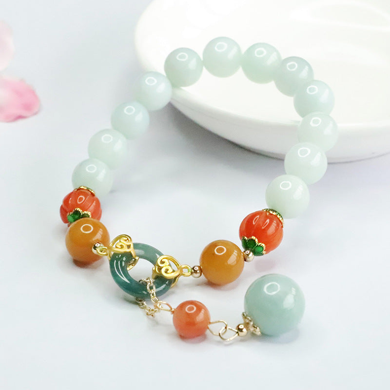 Jade Fortune Bracelet - Sterling Silver Retro Jewelry