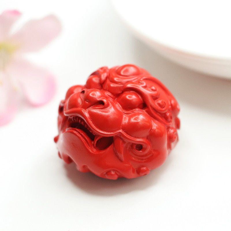 Fortune's Favor Cinnabar Pixiu Head Pendant