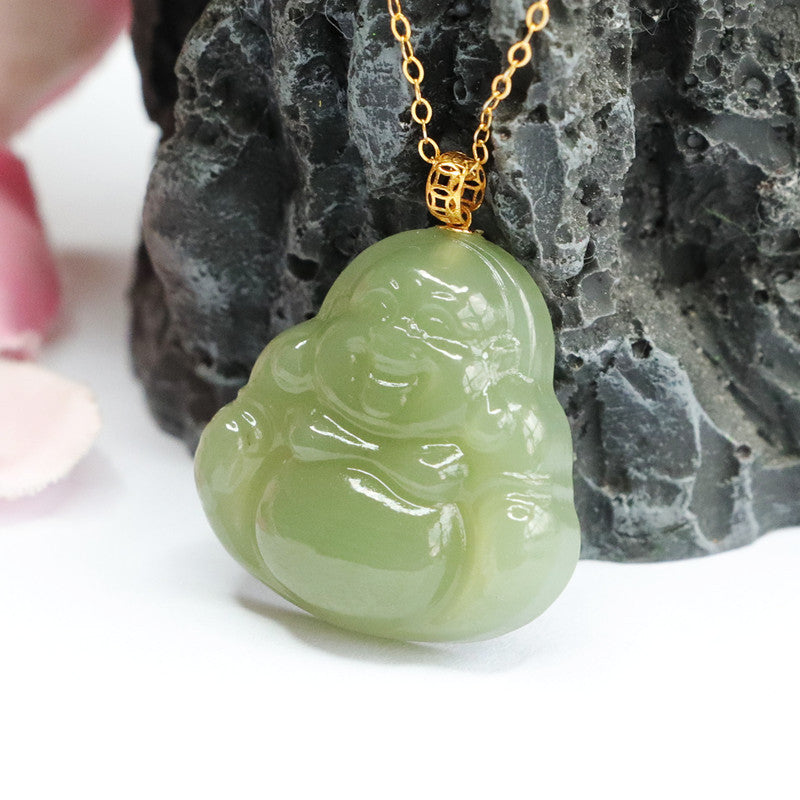 Buddha Blessings Natural Hotan Jade Necklace