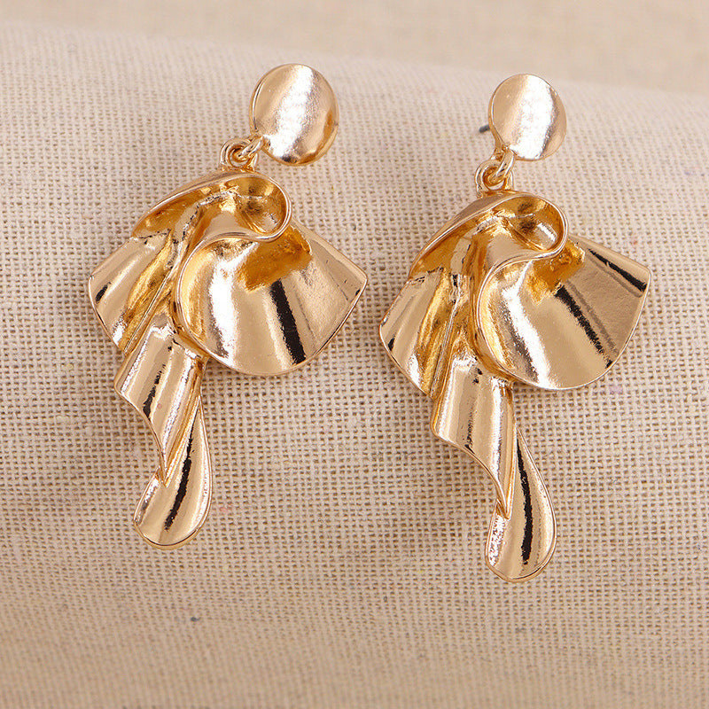 Exaggerated Flower Alloy Earrings - Vienna Verve Collection