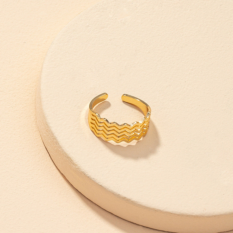 Metallic Wave Ring - Vienna Verve Collection