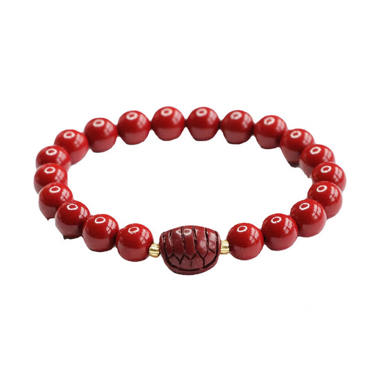 Cinnabar Stone Sterling Silver Bracelet from Planderful Collection