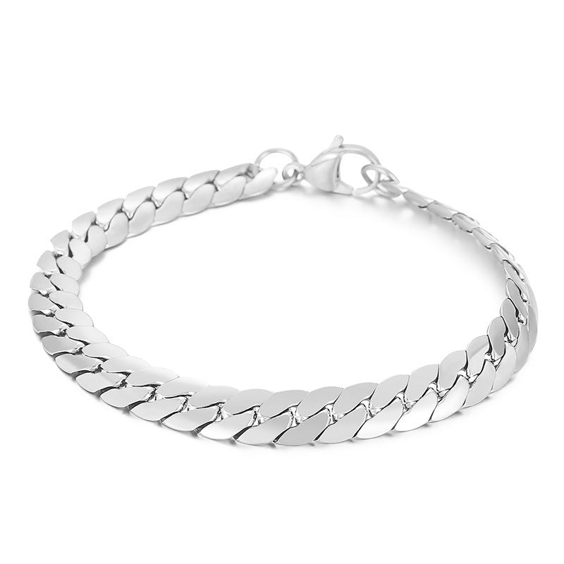 Stylish Men's Electroplated Stainless Steel NK Chain Bracelet - Ins Korea Design