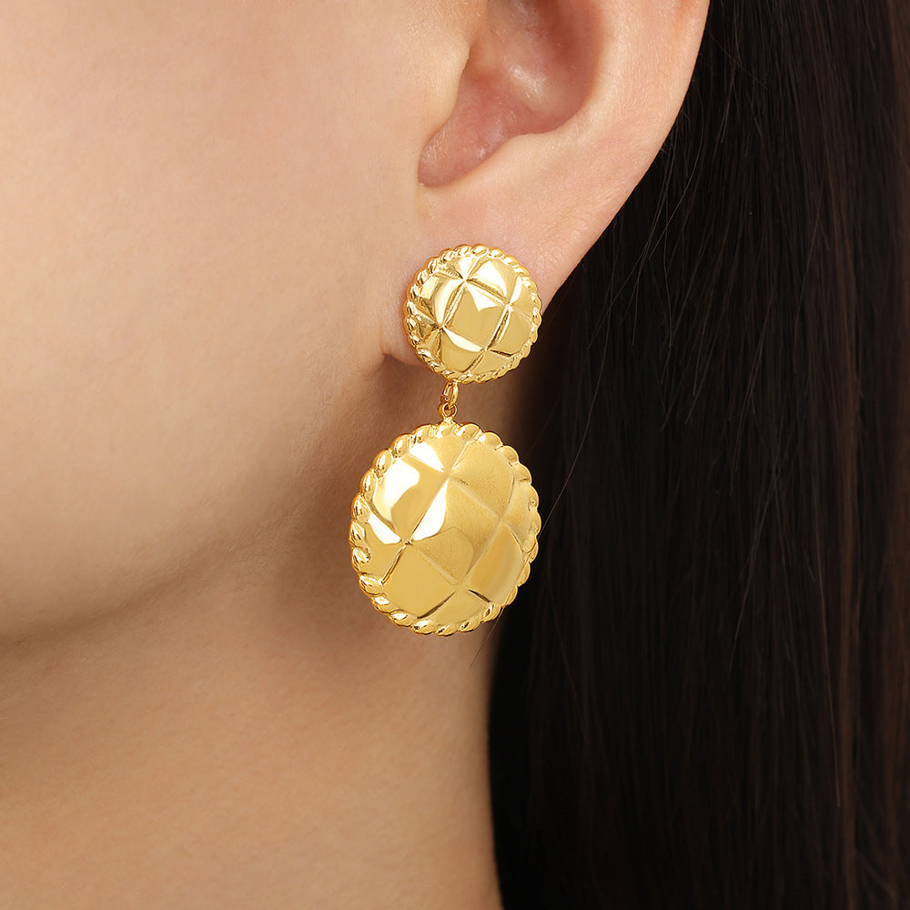 Joker Style Titanium Gold-Plated Star Earrings - Geometric Design for Women