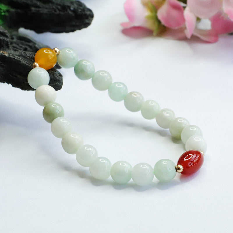 Fortune's Favor Sterling Silver Bracelet with Jade, Agate, and Chalcedony Gemstones