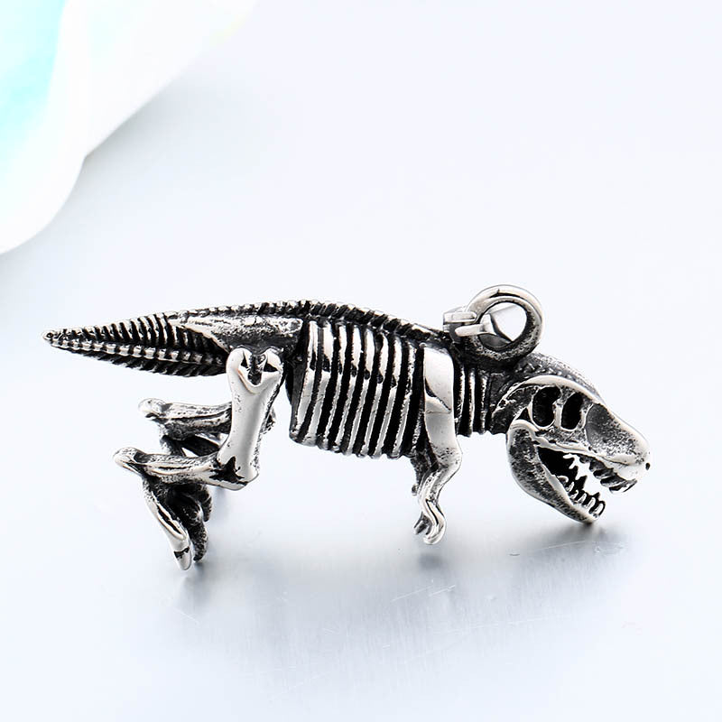 Vintage-Inspired Titanium Steel Dinosaur Pendant for Men - Unique Creative Jewelry