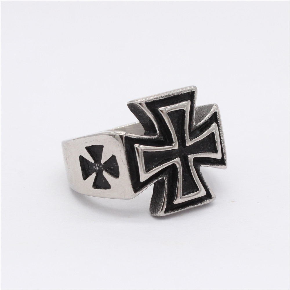 Crusader Cross Pattee Titanium Steel Ring for Men