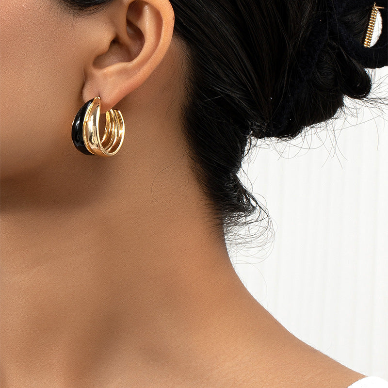 European Chic Drip Oil Earrings - Vienna Verve Collection