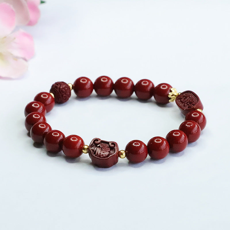 Purple and Gold Cinnabar Stone Bracelet from the Fortune's Favor Collection