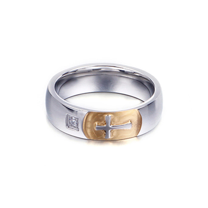 Creative Cross Couples Ring for Men - Simple European and American Design by Planderful