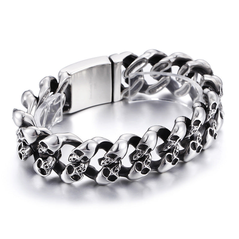 Punk Skull Men's Bracelet - Retro Titanium Steel Jewelry for a Bold Statement