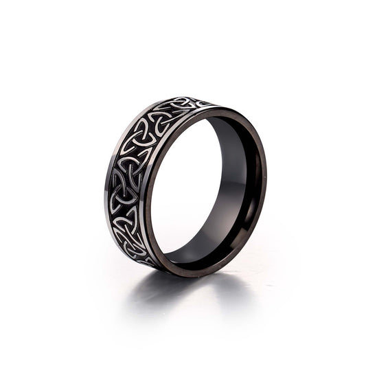 Titanium Steel Viking-Inspired Nordic Ring for Men, Customizable Bronze Domineering Jewelry