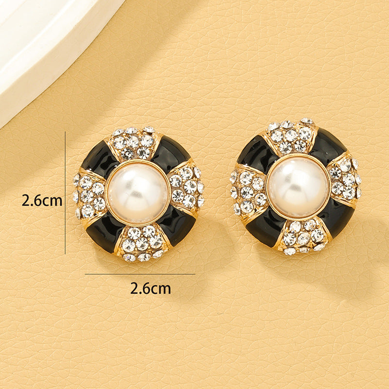 Vintage Korean Style Round Alloy Earrings - Vienna Verve Collection